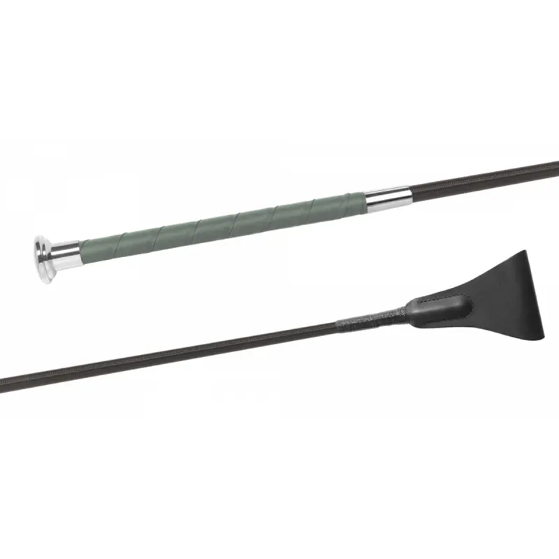 Fleck Sporty Jumping Whip - Grey - 50cm